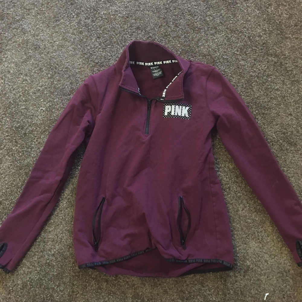 PINK quarter zip sweater